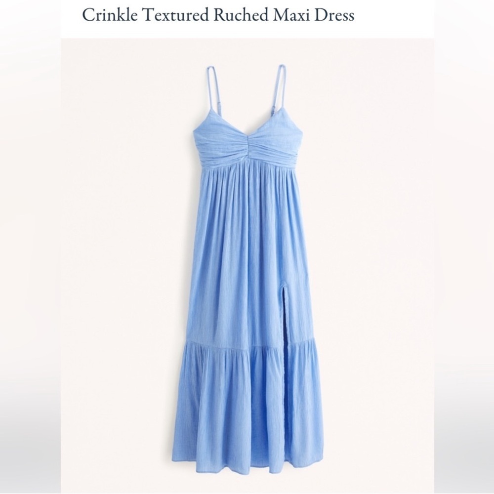 Abercrombie & Fitch Sky Blue Maxi Dress with Side Slit - Picture 5 of 13